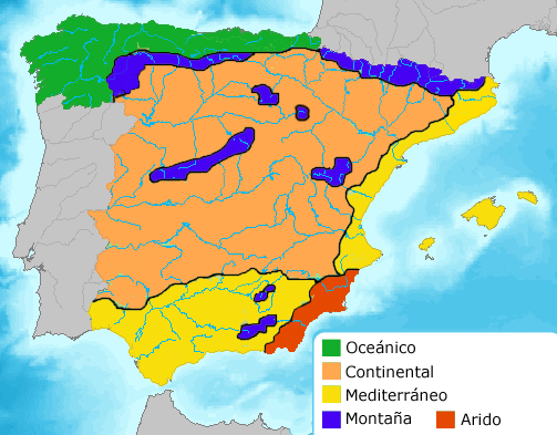 Klimatområden i Spanien